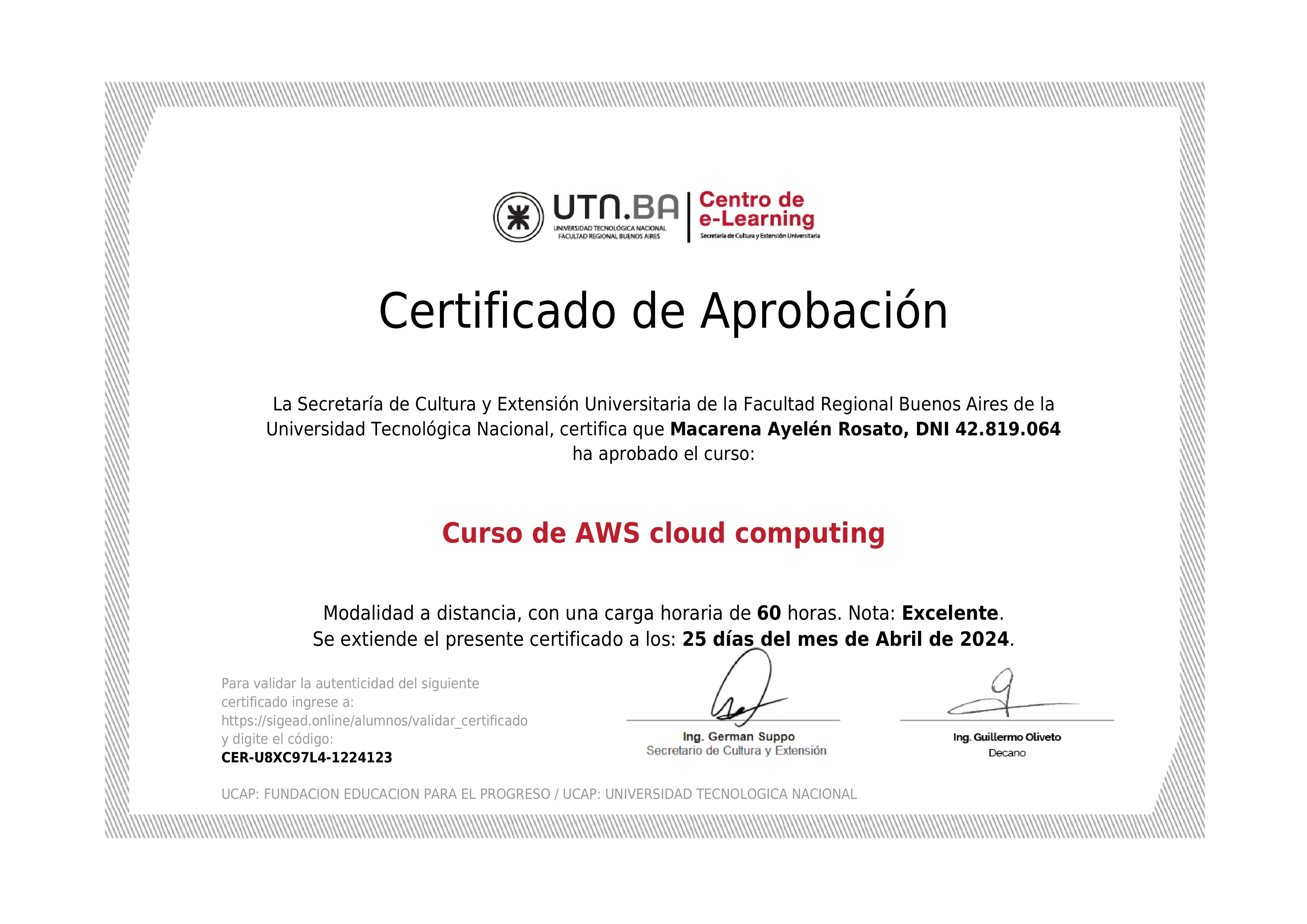 Certificado UTN.BA - AWS Cloud Computing